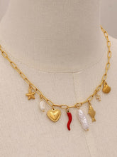 Load image into Gallery viewer, Eve Cornicello Charm Necklace Gold