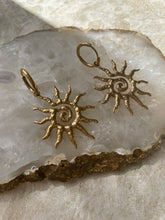 Load image into Gallery viewer, Spiral Sun Hoop Earring Gold