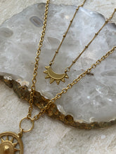 Load image into Gallery viewer, Radiant Sun & Sun Wheel Necklace Gold - Stack