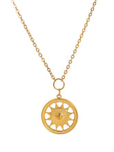 Load image into Gallery viewer, Sun Wheel Necklace Gold