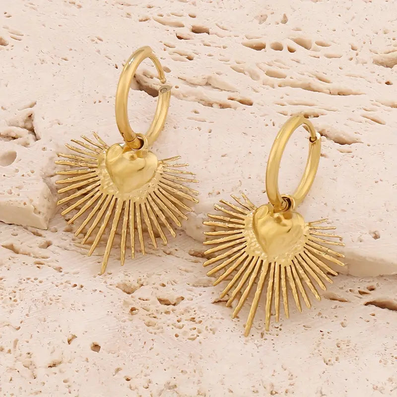 Heart Hoop Earring Gold