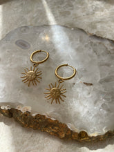 Load image into Gallery viewer, Sun Hoop Earring Gold

