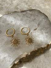 Load image into Gallery viewer, Sun Hoop Earring Gold
