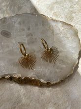 Load image into Gallery viewer, Heart Hoop Earring Gold
