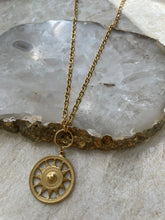 Load image into Gallery viewer, Sun Wheel Necklace Gold
