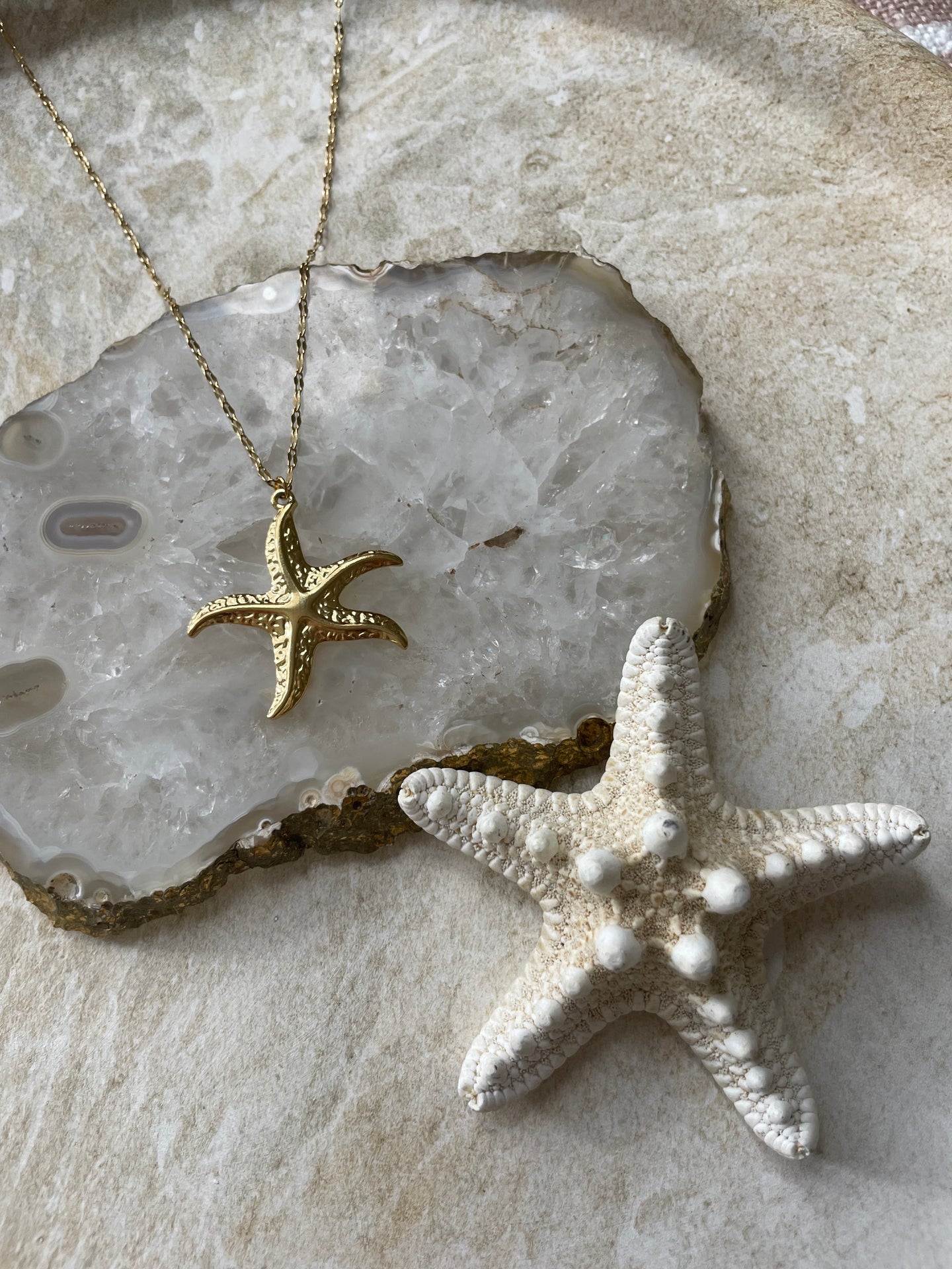 Ayla Starfish Necklace Gold