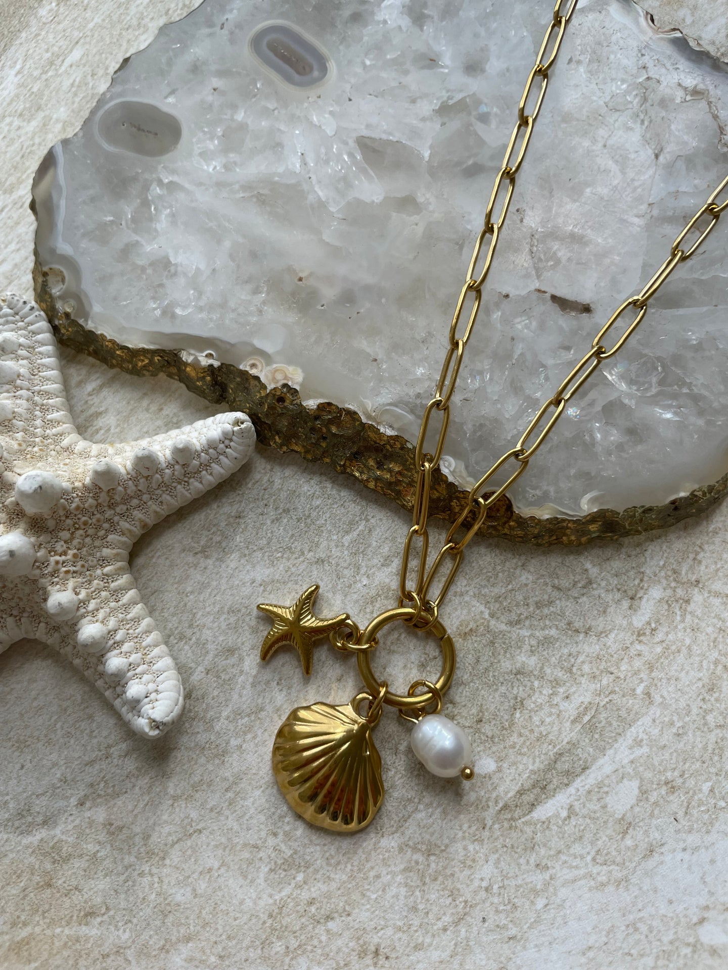 Izzy Charm Necklace Gold