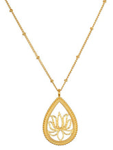 Load image into Gallery viewer, Lotus Petal &amp; Lotus Necklace Gold - Stack
