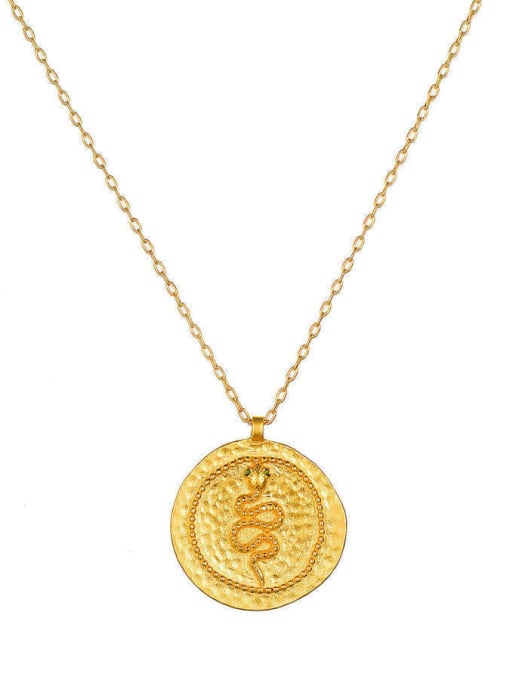Snake Coin Necklace Gold