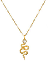 Load image into Gallery viewer, Snake &amp; Snake Coin Necklace Gold - Stack
