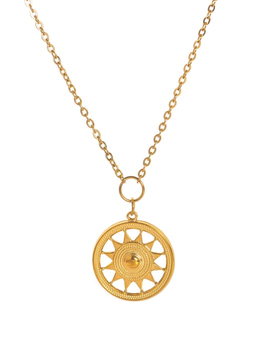 Sun Wheel Necklace Gold