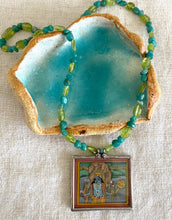Load image into Gallery viewer, Krishna handpainted Indian &amp; Peridot necklace
