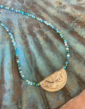Load image into Gallery viewer, Sophia Scroll Necklace - Turquoise
