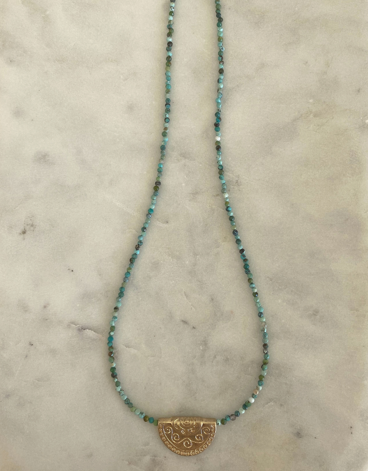 Sophia Scroll Necklace - Turquoise